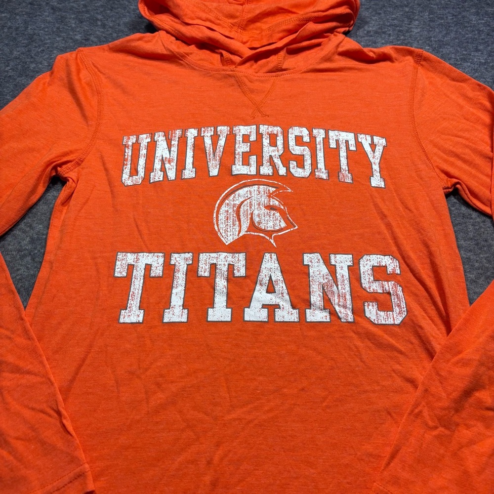 University Titans Bright Orange Long Sleeve Hooded Tee - Picture 3 of 12